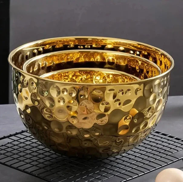 Luxury Hammered Gold Serving Bowl – Premium Metal Bowl (13 / 17 / 21 cm)